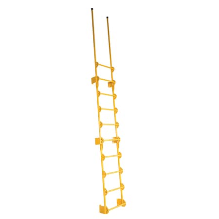 Vestil 161-1/2" Overall H, Dock Ladder, Walk-Through Style, 10 Step, Steel, 10 Steps, 300 lb. Load Capacity DKL-10